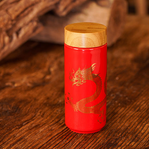 鸿运金龙随身杯双层330ml 商品图0