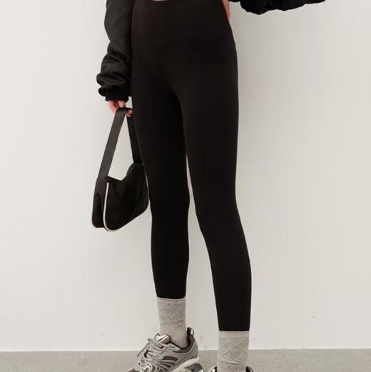 现货【棉柔芭比裤】 臣禾 轻压平纹加绒高腰九分打底裤9234060620   商品图0