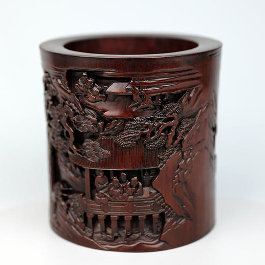 兰亭雅集°黑檀大笔筒 商品图0