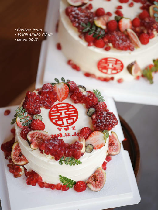 「囍结连理，果漾添福」红石榴草莓婚礼纪念日蛋糕·100%动物奶油（附图6+8+10寸三层，季节性蛋糕，提前微信沟通） 商品图2