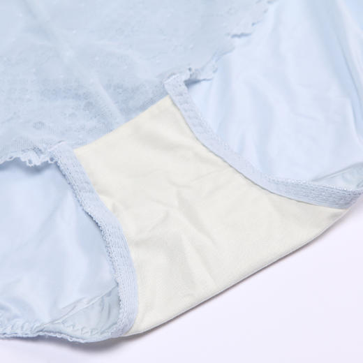 都市丽人薄透丝滑内裤女蕾丝+泳布内裤平角内裤YP42J1 商品图6