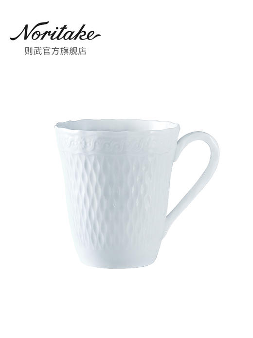 Noritake则武 cher blanc马克杯大容量白色浮雕杯水杯燕麦杯 商品图1
