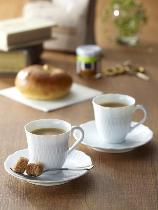 Noritake则武 cher blanc马克杯大容量白色浮雕杯水杯燕麦杯 商品图4