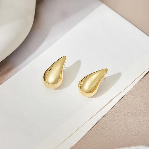 Oflye潮流饰品 水滴金色耳环女小众设计感气质耳钉法式复古耳饰新款秋冬 商品图3
