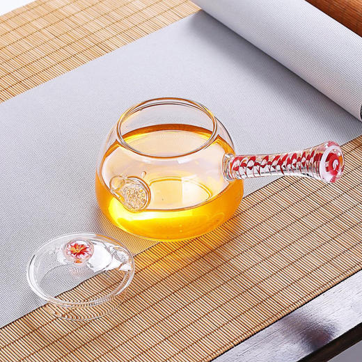 璃匠-LCHO24克尚持花侧把壶蓝色茶壶 商品图4