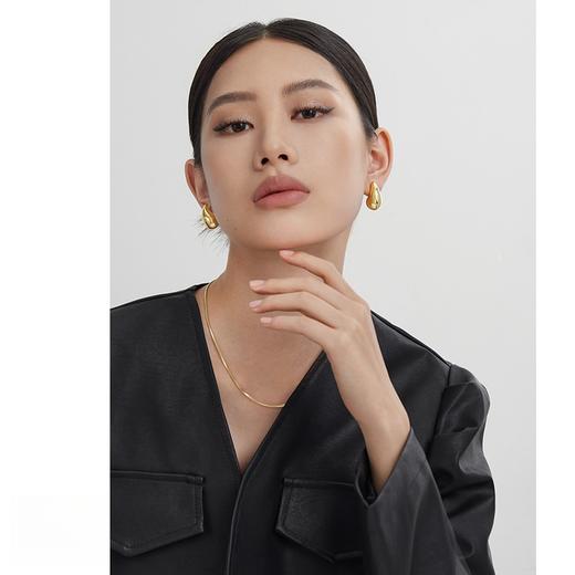 Oflye潮流饰品 水滴金色耳环女小众设计感气质耳钉法式复古耳饰新款秋冬 商品图2