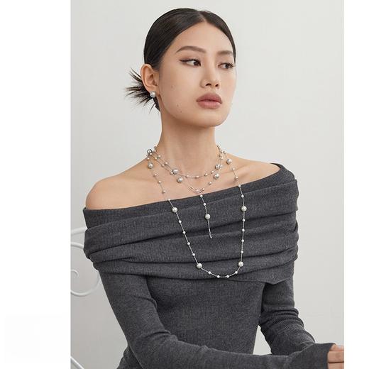 Oflye潮流饰品 满天星珍珠项链女小众设计感气质颈链时尚长款毛衣链秋冬 商品图2