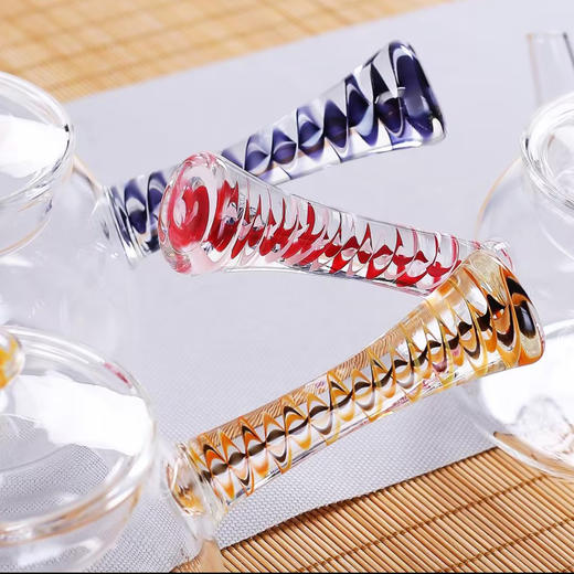 璃匠-LCHO24克尚持花侧把壶蓝色茶壶 商品图3