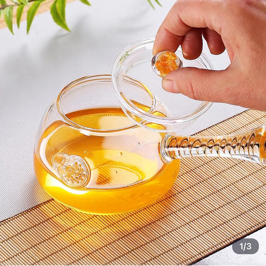 璃匠-LCHO24克尚持花侧把壶蓝色茶壶 商品图6