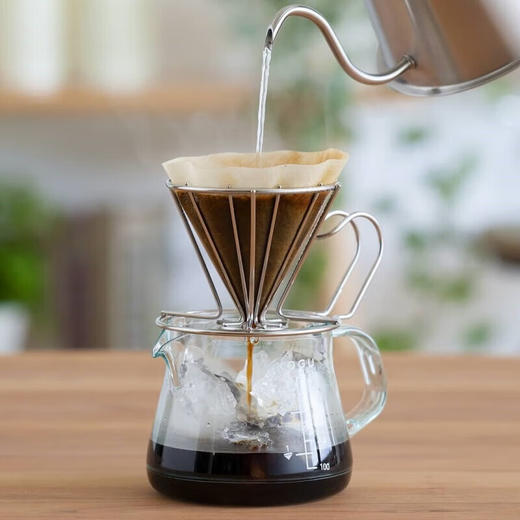 下村企贩咖啡透明树脂咖啡分享壶700ml/KOGU手冲滤杯滴漏式滤纸漏斗树脂分享壶 304不锈钢滤杯S 商品图6