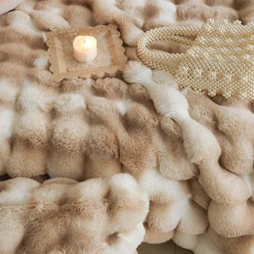 【换季出清】自然醒托斯卡纳法式轻奢保暖仿皮草扎染色毛毯沙发盖毯午睡盖被冬季加厚毯子MT 商品图11