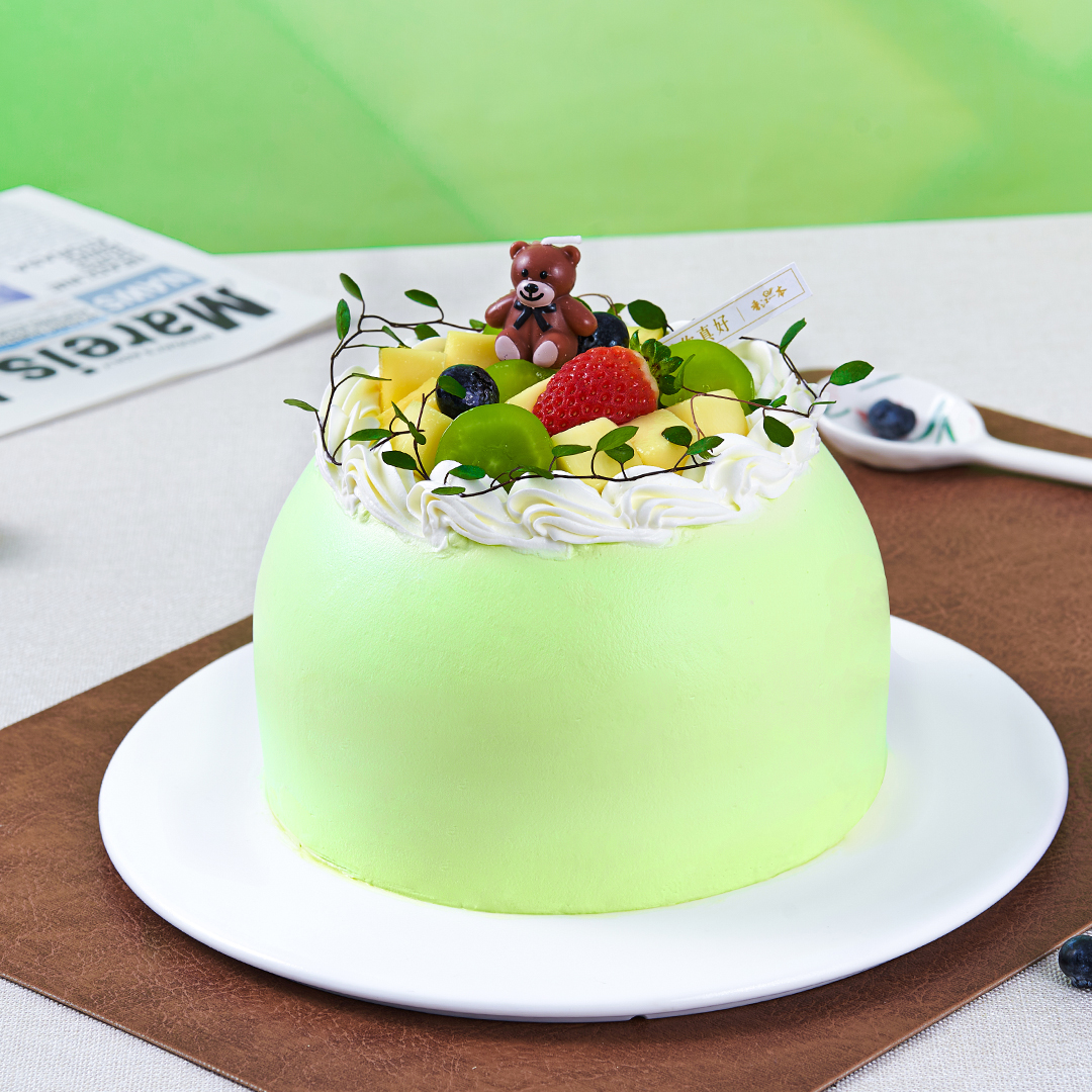 【海上岛屿】可爱小熊水果生日青提芒果，水果夹心。（提前6--8小时下单，18:00后下单最快第二天16:30后可到店取货，具体时间看门店而定。）