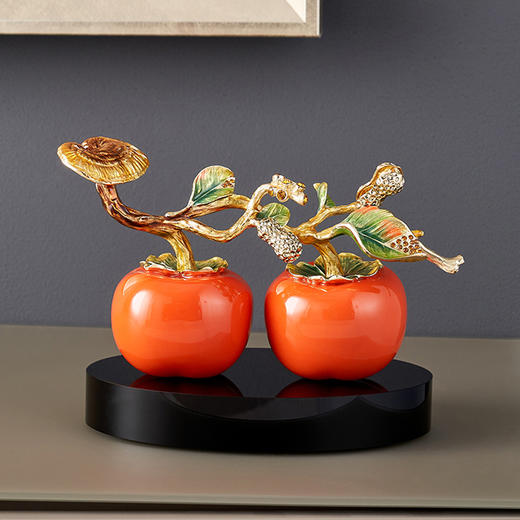 罗比罗丹《好柿成双》中式摆件创意开业乔迁礼 商品图3