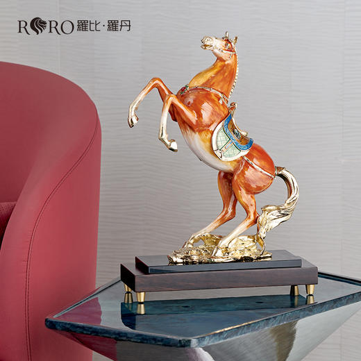 罗比罗丹一马当先马摆件珐琅彩工艺饰品创意开业礼品摆件 商品图1