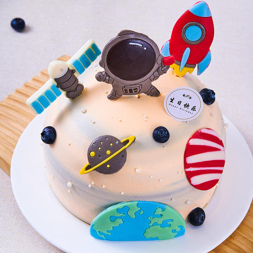 【太空梦想】外太空宇宙飞船儿童生日蛋糕，水果夹心。（请提前5--8小时下单，18:00后--次日8:30下单最快15:30后可到店取货，看门店而定。） 商品图2
