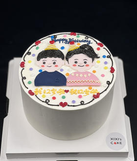 双胞胎翻糖蛋糕