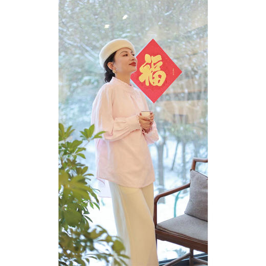 【抖音专属】【春满人间系列】木耳边衬衫（24710028-盈盈） 商品图2