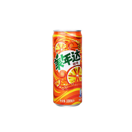 美年达细罐橙味汽水330ml/罐 碳酸饮料 商品图1