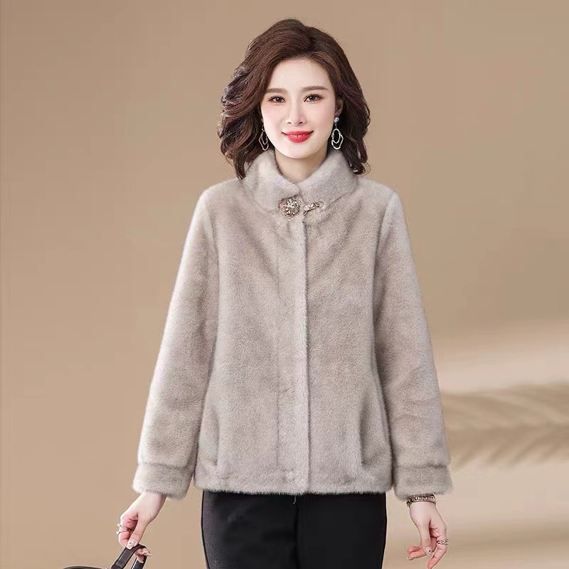 金貂绒皮草 秋冬立领短款外套 水貂毛加厚保暖