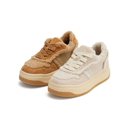 西村名物2024春季新款厚底运动休闲经典老爹鞋板鞋绒里面包鞋X24AM11201 商品图0