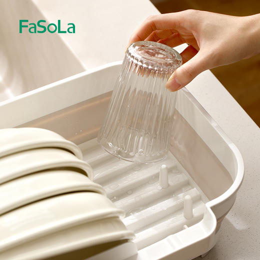 FaSoLa厨房沥水碗架简约碗柜小型放碗沥水架多功能家用碗筷餐具收纳篮筐 商品图7