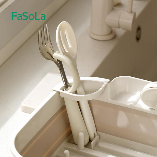 FaSoLa厨房沥水碗架简约碗柜小型放碗沥水架多功能家用碗筷餐具收纳篮筐 商品图10