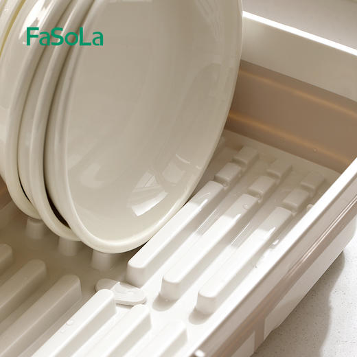 FaSoLa厨房沥水碗架简约碗柜小型放碗沥水架多功能家用碗筷餐具收纳篮筐 商品图11