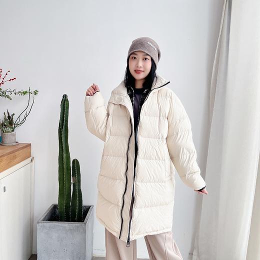 2023冬季新款小众白鹅绒长款立领简约百搭显瘦羽绒外套 商品图0