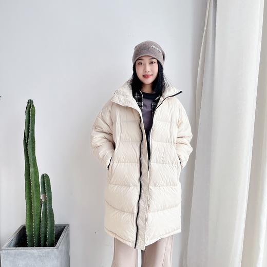 2023冬季新款小众白鹅绒长款立领简约百搭显瘦羽绒外套 商品图1