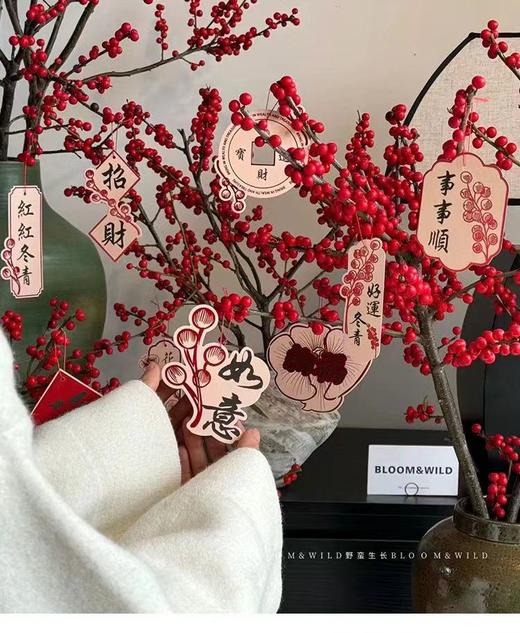 年宵花卡片(茹）-金葱烫金卡-烫金乔迁-新年贺卡-上上签-醒狮-喜庆贴纸 商品图7