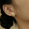 Oflye潮流饰品 镶钻轻奢天然淡水珍珠耳钉女新款耳环小众设计耳饰 商品缩略图0