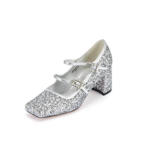 westory2024年春季新款粗跟高跟圆头玛丽珍单鞋优雅气质女鞋W24AE56741 商品图0