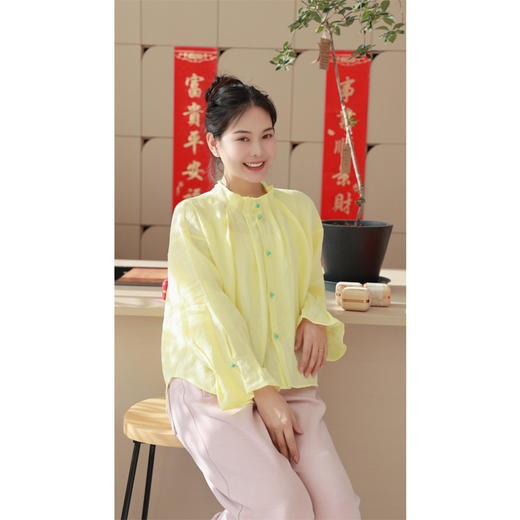 【贺春系列】衬衫（24710054-黄白游） 商品图1