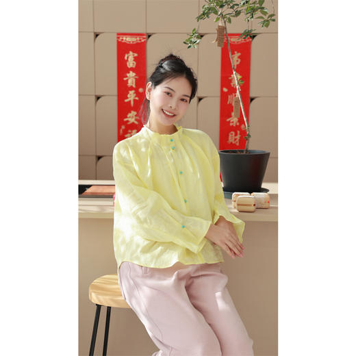 【贺春系列】衬衫（24710054-黄白游） 商品图0