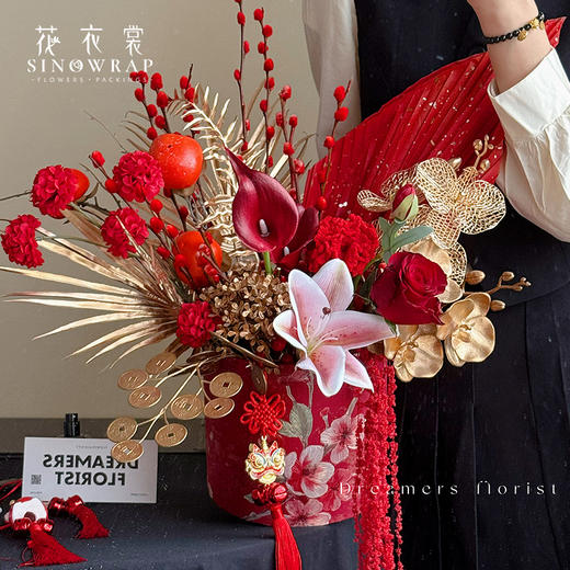 年宵福桶 喜庆桃缘花桶 套二 商品图3