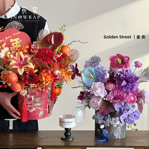 年宵福桶 喜庆桃缘花桶 套二 商品图4