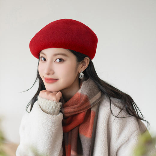 MB095 疯帽子与爱丽丝羊毛贝雷帽 好气色好面料好版型 商品图3