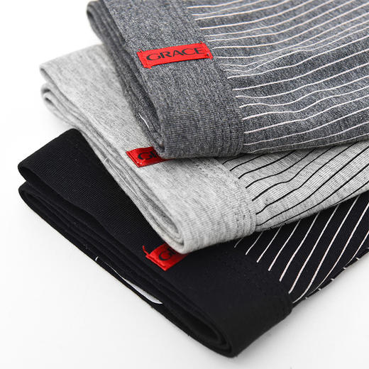 洁丽雅中腰纯棉男士内裤条纹款运动休闲男生平角裤头裤衩内裤男 商品图3