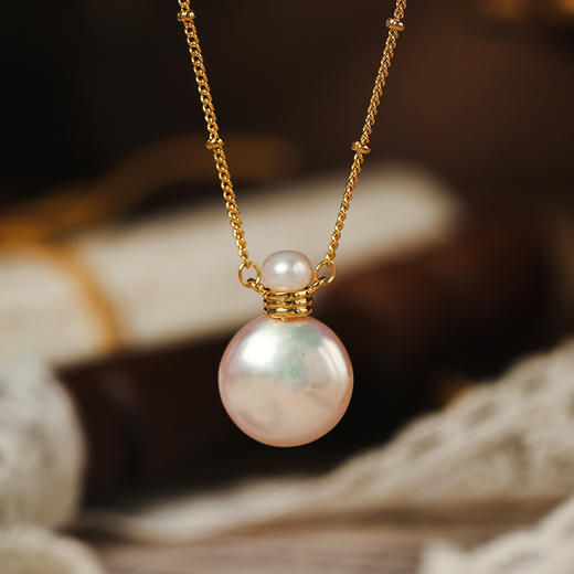 MANREYA玛芮雅“转运宝瓶”淡水珍珠项链法式复古an 商品图1