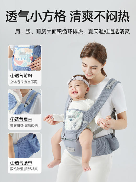 贝肽斯婴儿腰凳轻便四季多功能背带抱娃神器前抱式宝宝两用坐凳 商品图2