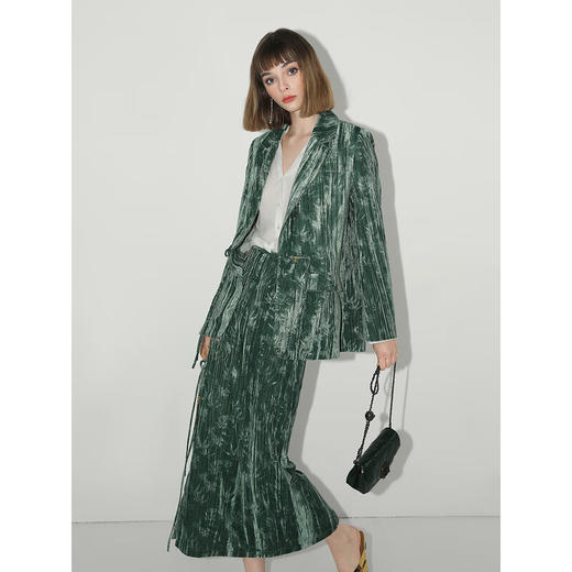 COCOBELLA轻奢醋酸纤维新中式V领白衬衫玉石扣质感衬衣SR0021 商品图1