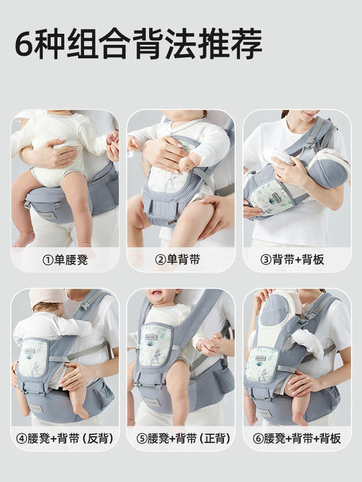 贝肽斯婴儿腰凳轻便四季多功能背带抱娃神器前抱式宝宝两用坐凳 商品图4