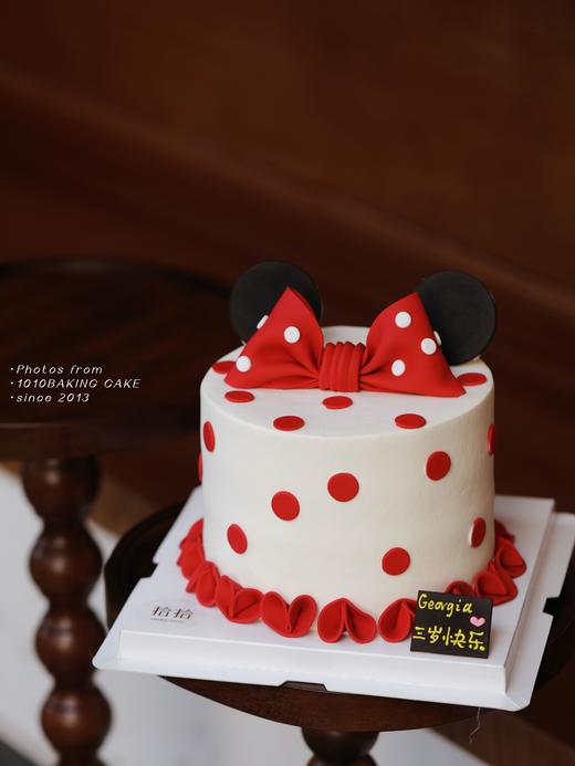 「米奇米妮·蝴蝶结」翻糖巧克力·100%动物奶油（附图6寸加高·提前4天预订） 商品图1