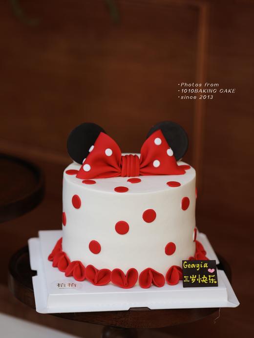 「米奇米妮·蝴蝶结」翻糖巧克力·100%动物奶油（附图6寸加高·提前4天预订） 商品图2