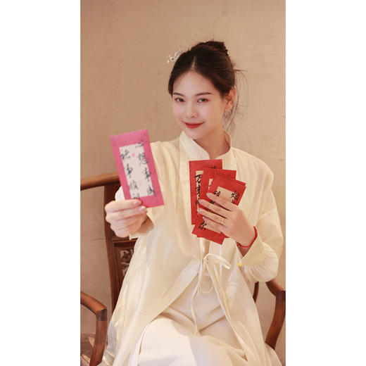 【抖音专属春满人间系列】长款衬衫（24707051-凝脂） 商品图0