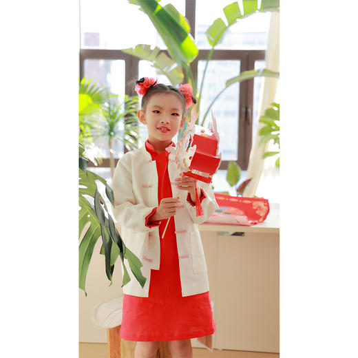 【抖音专属】【春满人间系列】童装中式连衣裙（024707062-丹罽） 商品图1