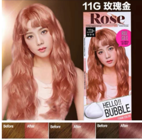 美妆仙 泡沫染发剂粉桃玫瑰金11RG