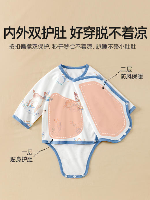 【孕味秒杀专享】贝肽斯婴儿包屁衣秋冬款长袖宝宝连体衣服打底内搭新生儿纯棉哈衣 商品图1