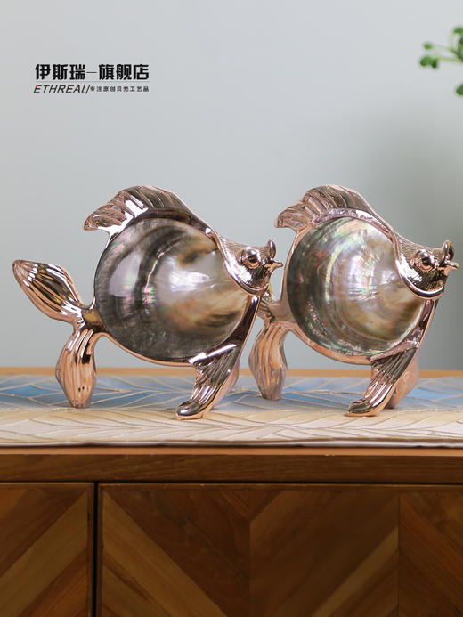 E-YSR-M22 鲍鱼整贝小对鱼 电镀银 澳洲真贝系列 商品图4