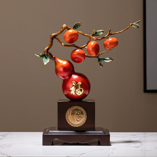 E-YM-FK283 彩铜工艺  事事如意葫芦摆件 240*100*300 商品图2